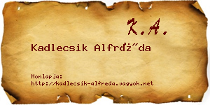 Kadlecsik Alfréda névjegykártya